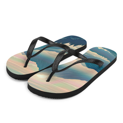 Bergszene bei Morgendämmerung, erste Sonnenstrahlen auf Bergrücken - Flip Flops berge xxx yyy zzz L