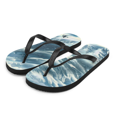 Alpine Wildnis im Wintersturm mit Skifahrer, verschneite Landschaft - Flip Flops klettern ski xxx yyy zzz L