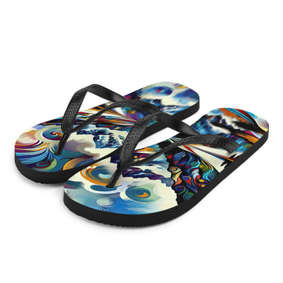 Alpensee im Zentrum eines abstrakt-expressionistischen Alpen-Kunstwerks - Flip Flops berge xxx yyy zzz L