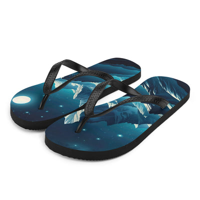 Sternenklare Nacht über den Alpen, Vollmondschein auf Schneegipfeln - Flip Flops berge xxx yyy zzz L