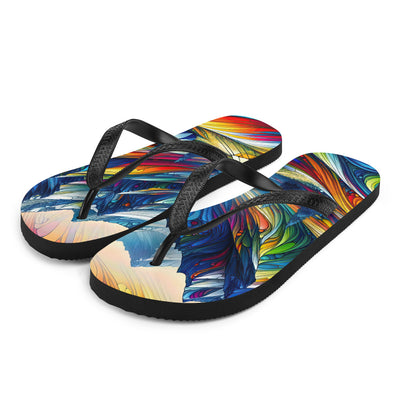 Surreale Alpen in abstrakten Farben, dynamische Formen der Landschaft - Flip Flops camping xxx yyy zzz L