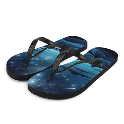 Alpen unter Sternenhimmel mit glitzernden Sternen und Meteoren - Flip Flops berge xxx yyy zzz L