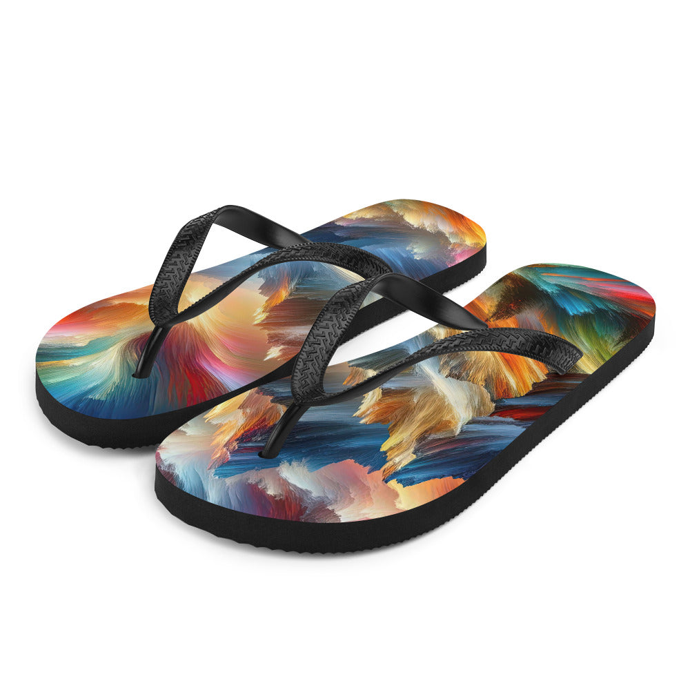 Lebendige abstrakte Alpendarstellung in populärem Kunststil - Flip Flops berge xxx yyy zzz L