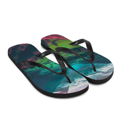 Berglandschaft und Dorf - Fotorealistische Malerei - Flip Flops berge xxx