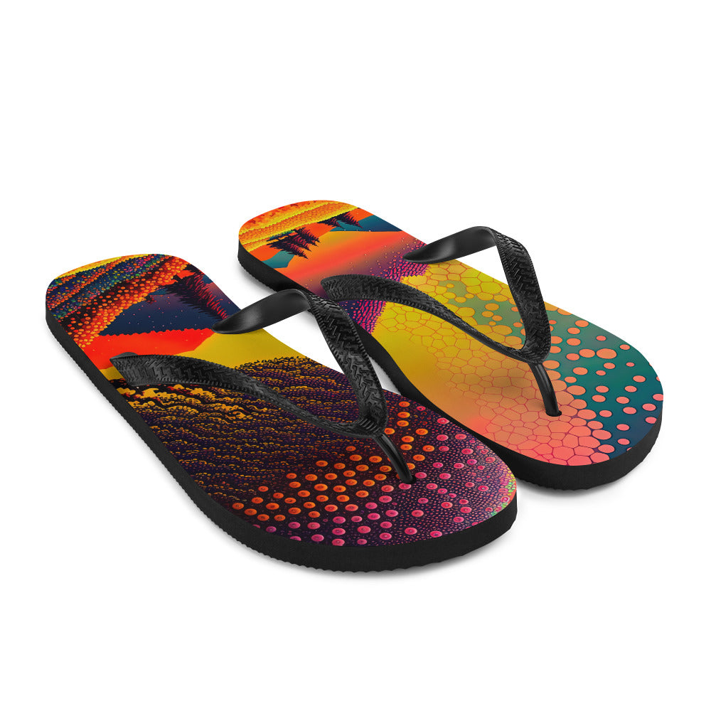 Berge und warme Farben - Punktkunst - Flip Flops berge xxx