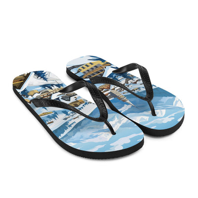 Kitzbühl - Berge und Schnee - Landschaftsmalerei - Flip Flops ski xxx