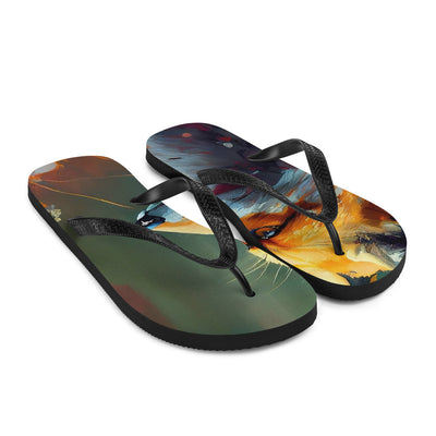 Fuchs - Ölmalerei - Schönes Kunstwerk - Flip Flops camping xxx