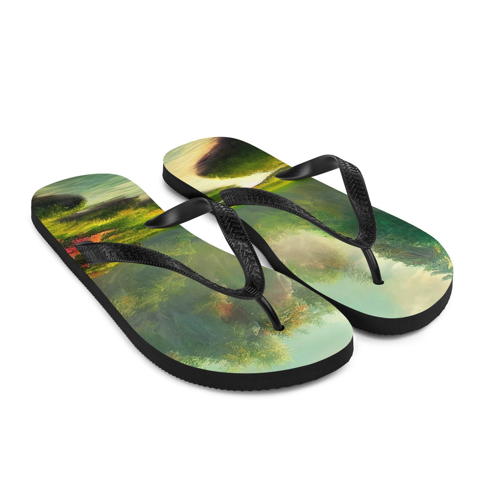 Bach im tropischen Wald - Landschaftsmalerei - Flip Flops camping xxx