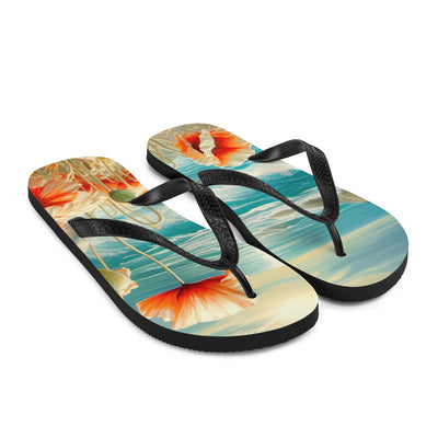 Blumen, Meer und Sonne - Malerei - Flip Flops camping xxx