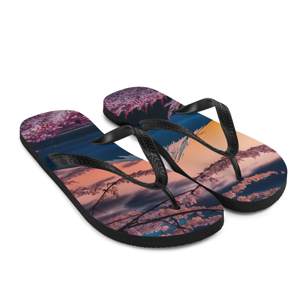 Berg - Pinke Bäume und Blumen - Flip Flops berge xxx