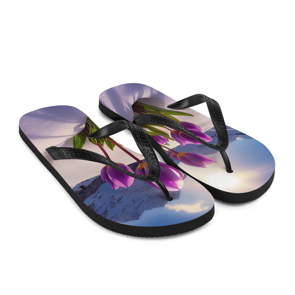 Tulpen im Schnee und in den Bergen - Blumen im Winter - Flip Flops berge xxx