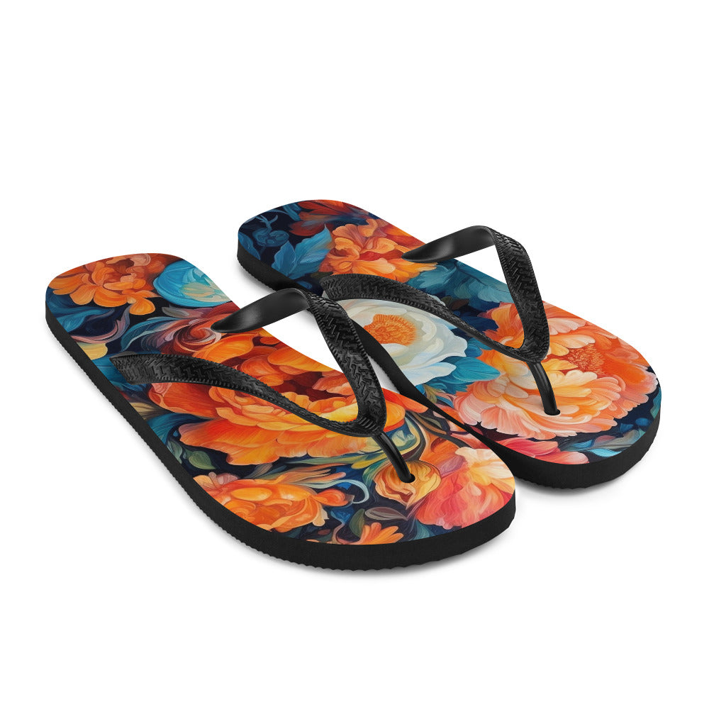 Bunte Blumen - Schöne Malerei - Flip Flops camping xxx