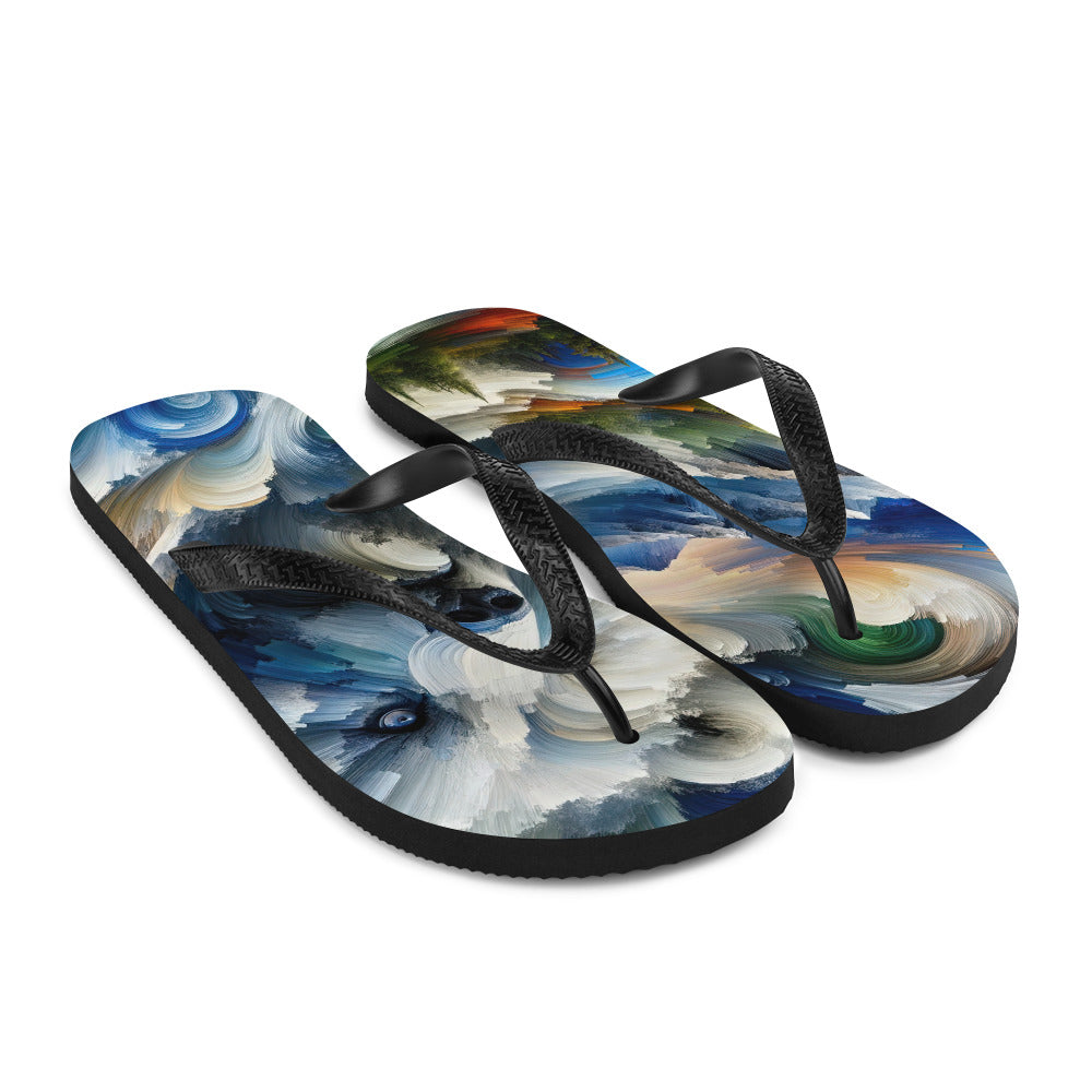 Abstrakte Alpen & Eisbär Kunst in dynamischen Farben - Flip Flops camping xxx yyy zzz