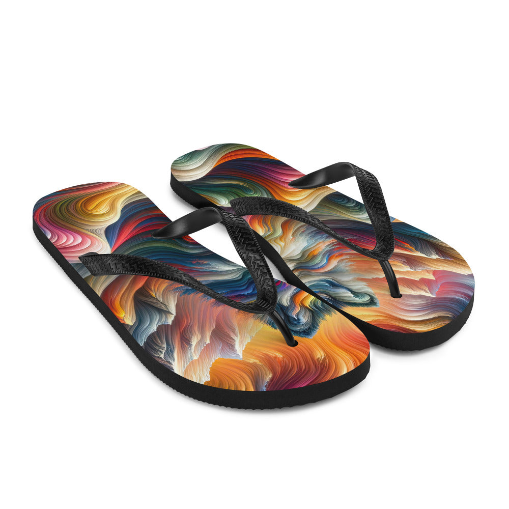 Surreale Alpen, Gipfel und Täler in Farbwellen - Abstrakte Kunst - Flip Flops berge xxx yyy zzz