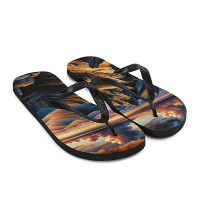 Alpen in Abenddämmerung: Acrylgemälde mit beleuchteten Berggipfeln - Flip Flops berge xxx yyy zzz