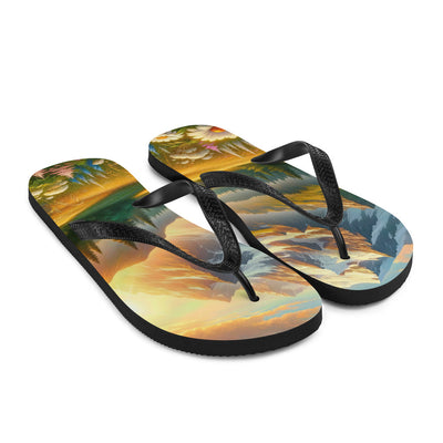 Heitere Alpenschönheit: Schneeberge und Wildblumenwiesen - Flip Flops berge xxx yyy zzz