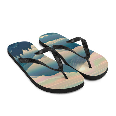 Bergszene bei Morgendämmerung, erste Sonnenstrahlen auf Bergrücken - Flip Flops berge xxx yyy zzz