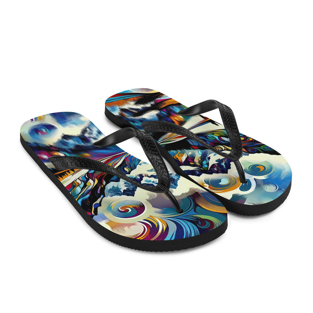 Alpensee im Zentrum eines abstrakt-expressionistischen Alpen-Kunstwerks - Flip Flops berge xxx yyy zzz