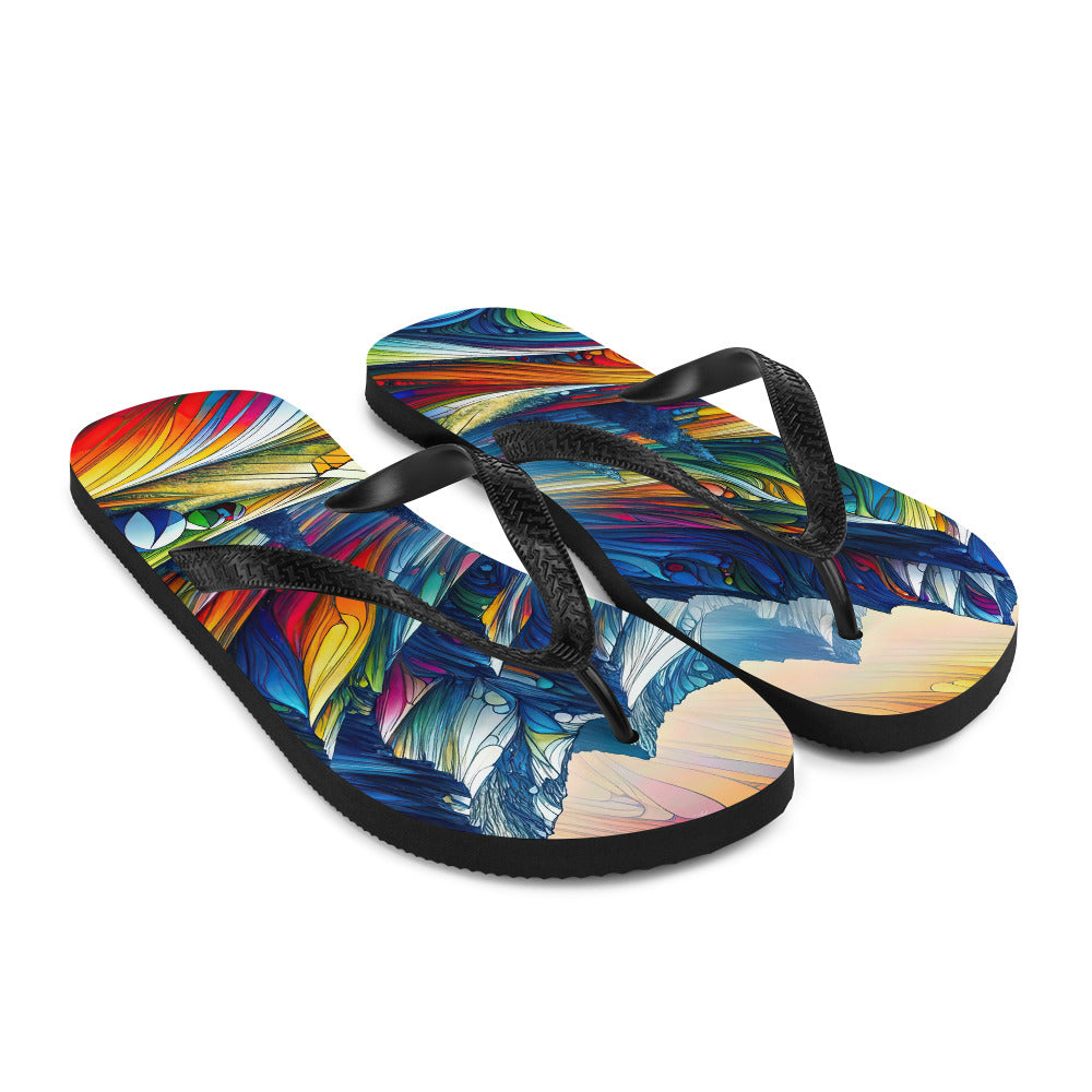 Surreale Alpen in abstrakten Farben, dynamische Formen der Landschaft - Flip Flops camping xxx yyy zzz