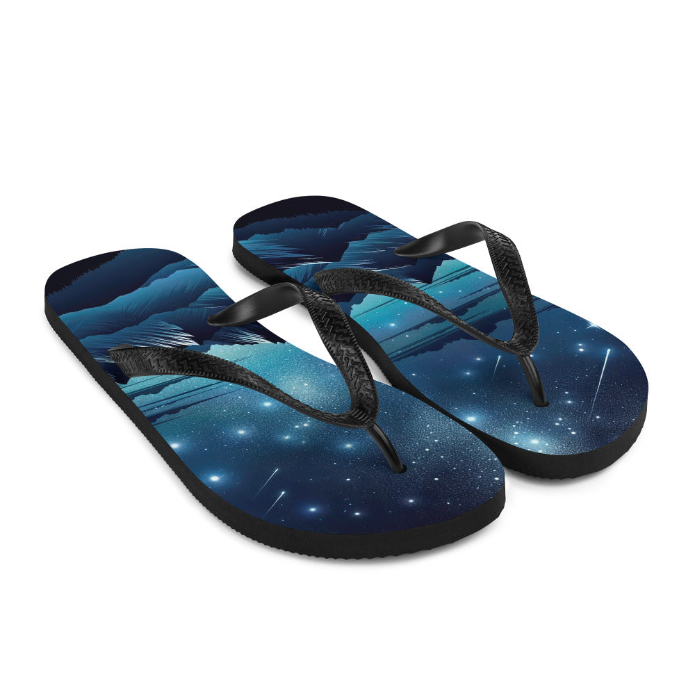 Alpen unter Sternenhimmel mit glitzernden Sternen und Meteoren - Flip Flops berge xxx yyy zzz