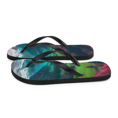 Berglandschaft und Dorf - Fotorealistische Malerei - Flip Flops berge xxx