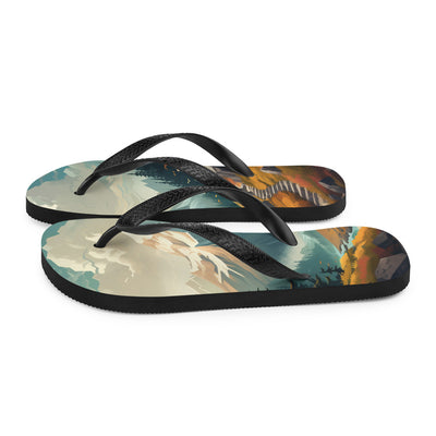 Berge, Wald und Wanderweg - Malerei - Flip Flops berge xxx