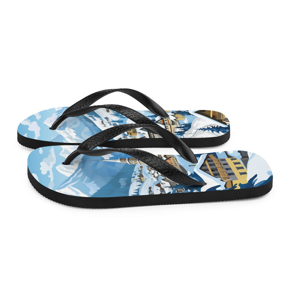 Kitzbühl - Berge und Schnee - Landschaftsmalerei - Flip Flops ski xxx