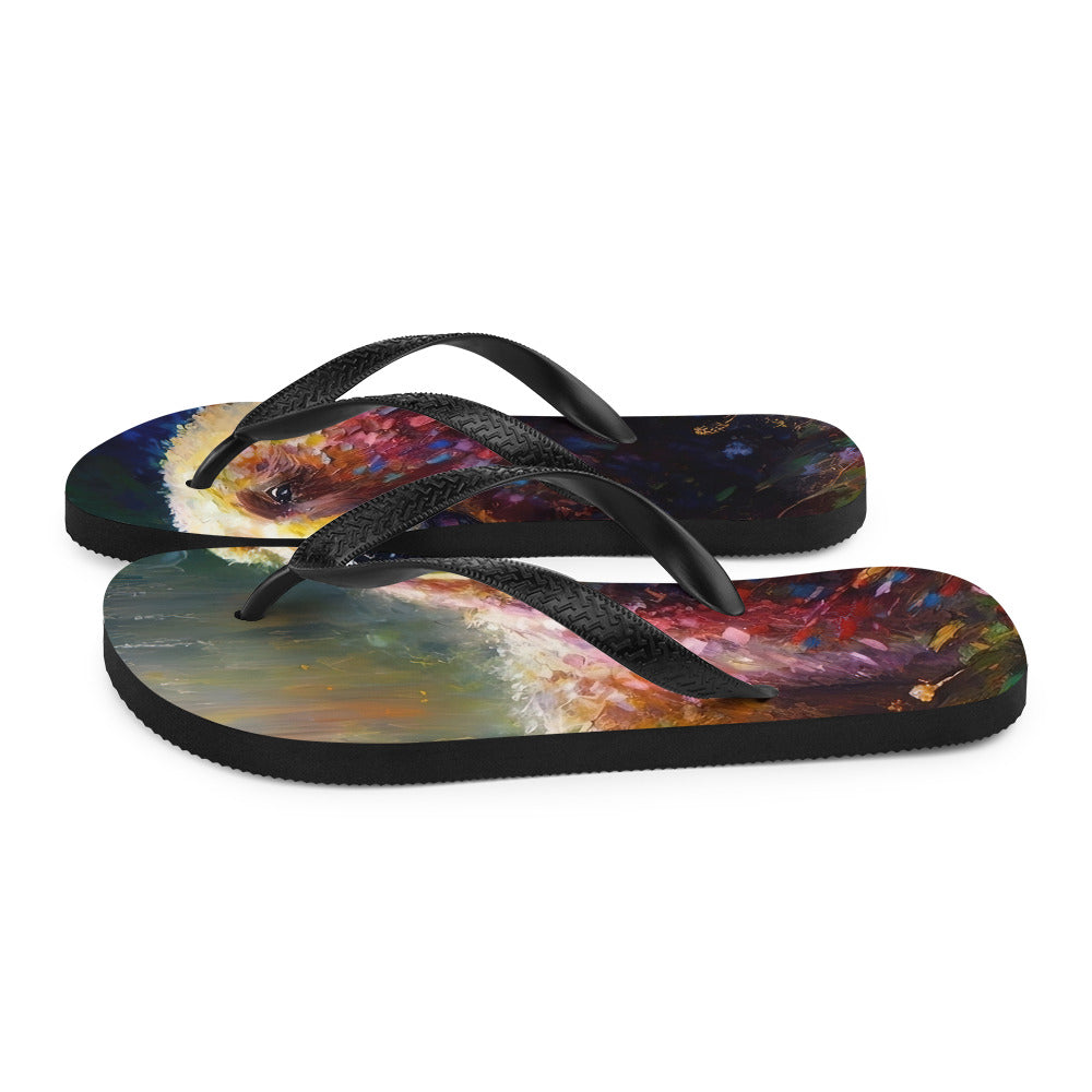 Süßer Bär - Ölmalerei - Flip Flops camping xxx