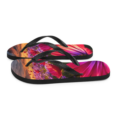 Wünderschöne Blumen und Berge im Hintergrund - Flip Flops berge xxx