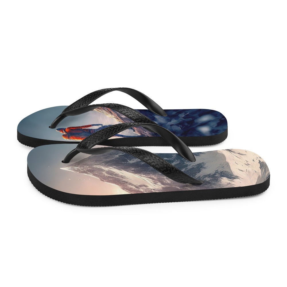 Bergsteiger auf Berg - Epische Malerei - Flip Flops klettern xxx