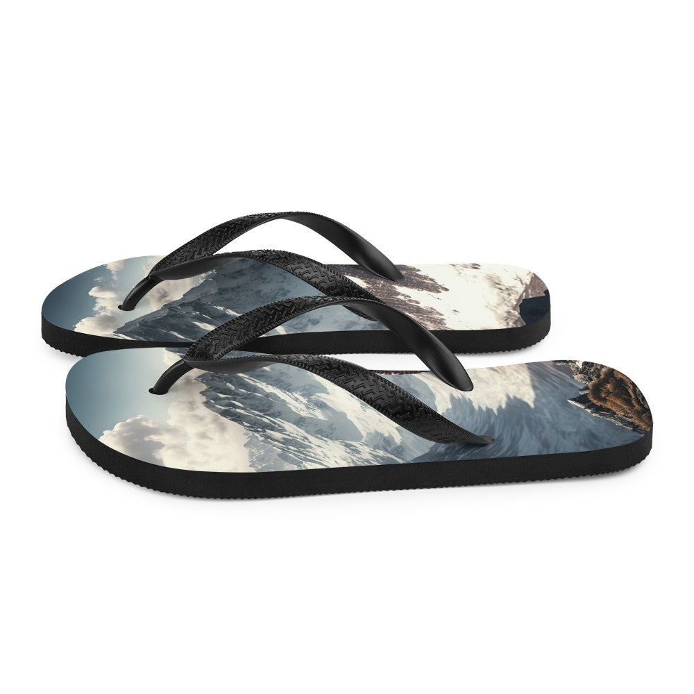 Wanderer auf Berg von hinten - Malerei - Flip Flops berge xxx