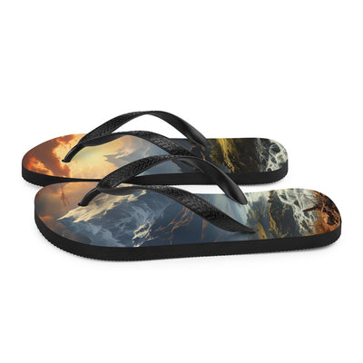 Berge, Sonne, steiniger Bach und Wolken - Epische Stimmung - Flip Flops berge xxx