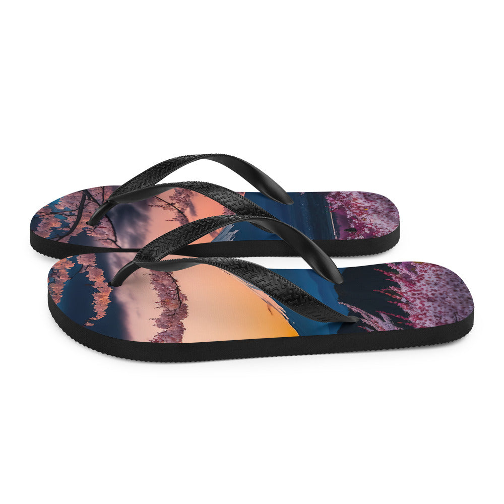 Berg - Pinke Bäume und Blumen - Flip Flops berge xxx