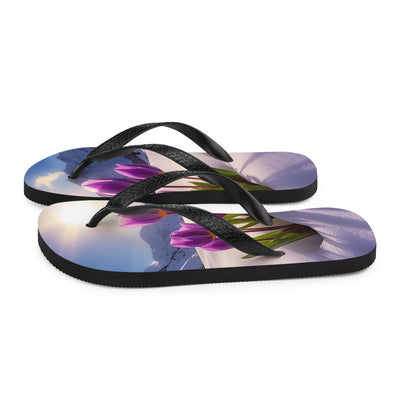 Tulpen im Schnee und in den Bergen - Blumen im Winter - Flip Flops berge xxx