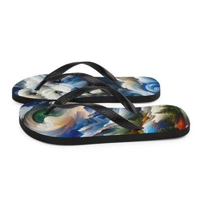 Abstrakte Alpen & Eisbär Kunst in dynamischen Farben - Flip Flops camping xxx yyy zzz