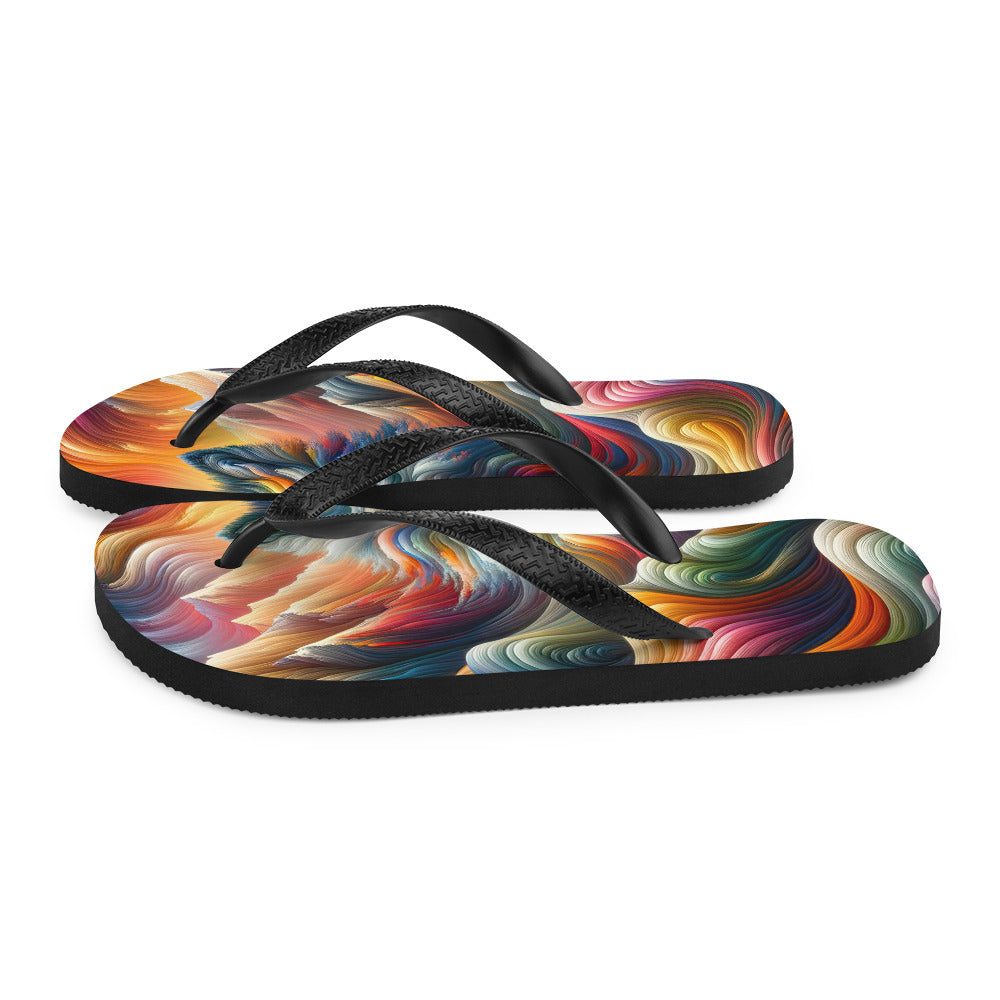 Surreale Alpen, Gipfel und Täler in Farbwellen - Abstrakte Kunst - Flip Flops berge xxx yyy zzz