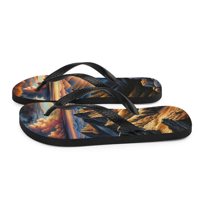 Alpen in Abenddämmerung: Acrylgemälde mit beleuchteten Berggipfeln - Flip Flops berge xxx yyy zzz