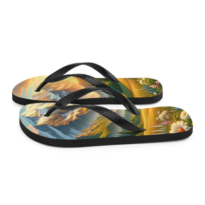 Heitere Alpenschönheit: Schneeberge und Wildblumenwiesen - Flip Flops berge xxx yyy zzz