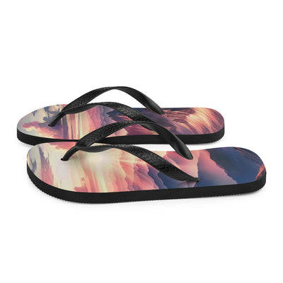 Schöne Berge bei Sonnenaufgang: Malerei in Pastelltönen - Flip Flops berge xxx yyy zzz