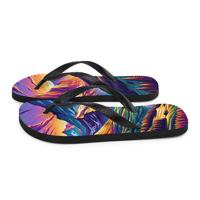 Bergpracht mit Schweizer Flagge: Farbenfrohe Illustration einer Berglandschaft - Flip Flops berge xxx yyy zzz