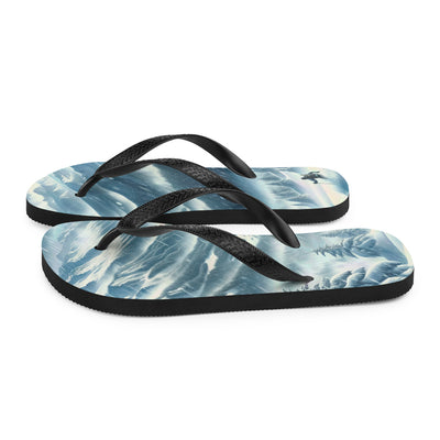 Alpine Wildnis im Wintersturm mit Skifahrer, verschneite Landschaft - Flip Flops klettern ski xxx yyy zzz