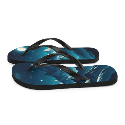 Sternenklare Nacht über den Alpen, Vollmondschein auf Schneegipfeln - Flip Flops berge xxx yyy zzz