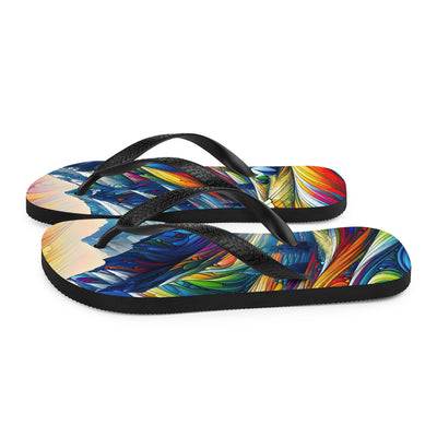 Surreale Alpen in abstrakten Farben, dynamische Formen der Landschaft - Flip Flops camping xxx yyy zzz