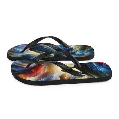 Foto der Alpen in abstrakten Farben mit Bergsteigersilhouette - Flip Flops wandern xxx yyy zzz