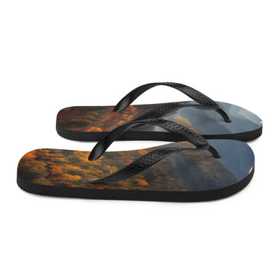 Berge, Wald und Nebel - Malerei - Flip Flops berge xxx