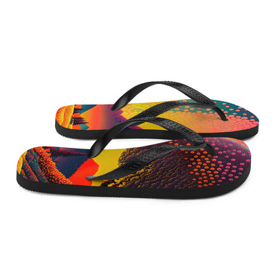 Berge und warme Farben - Punktkunst - Flip Flops berge xxx