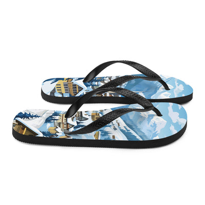 Kitzbühl - Berge und Schnee - Landschaftsmalerei - Flip Flops ski xxx