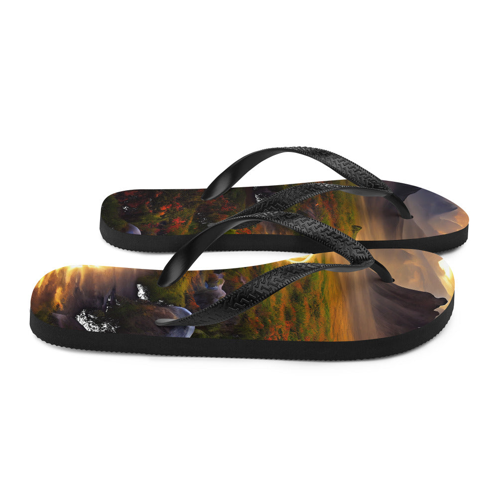 Landschaft mit wilder Atmosphäre - Malerei - Flip Flops berge xxx