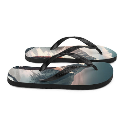 Wanderer von hinten vor einem Berg - Malerei - Flip Flops berge xxx