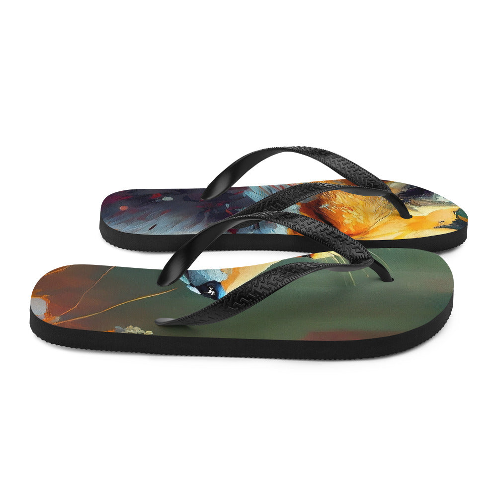 Fuchs - Ölmalerei - Schönes Kunstwerk - Flip Flops camping xxx